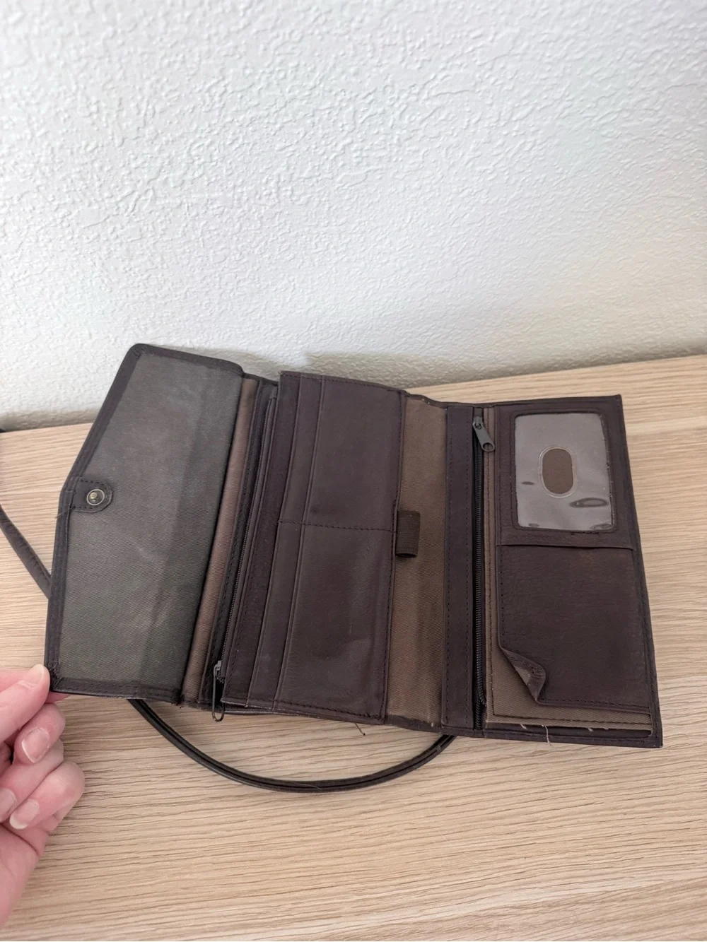 Vintage Fossil Wallet Brown Crossbody